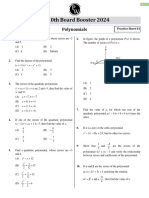 Polynomials - Practice Sheet 01 - (10th Board Booster 2024)