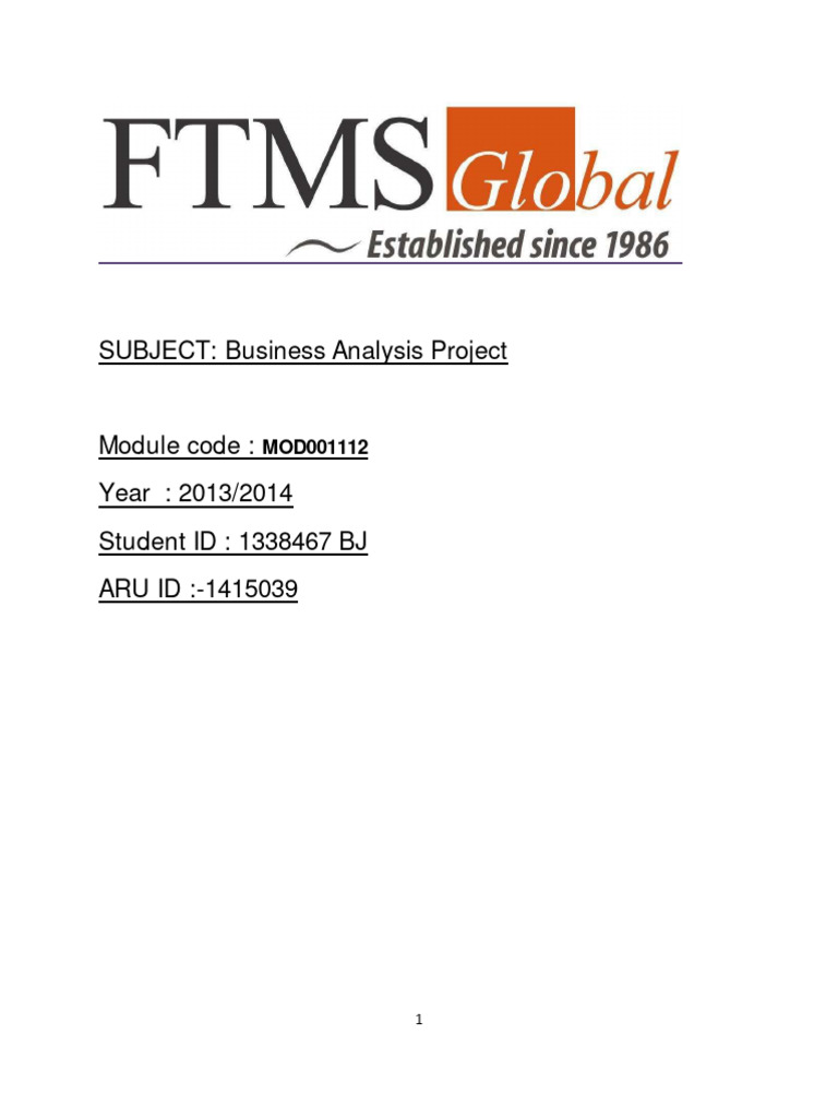 Business Analysis Project Pdf Economies Motor Vehicle