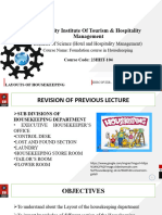 Lecture-3 (LAYOUT OF HOUSEKEEPING)