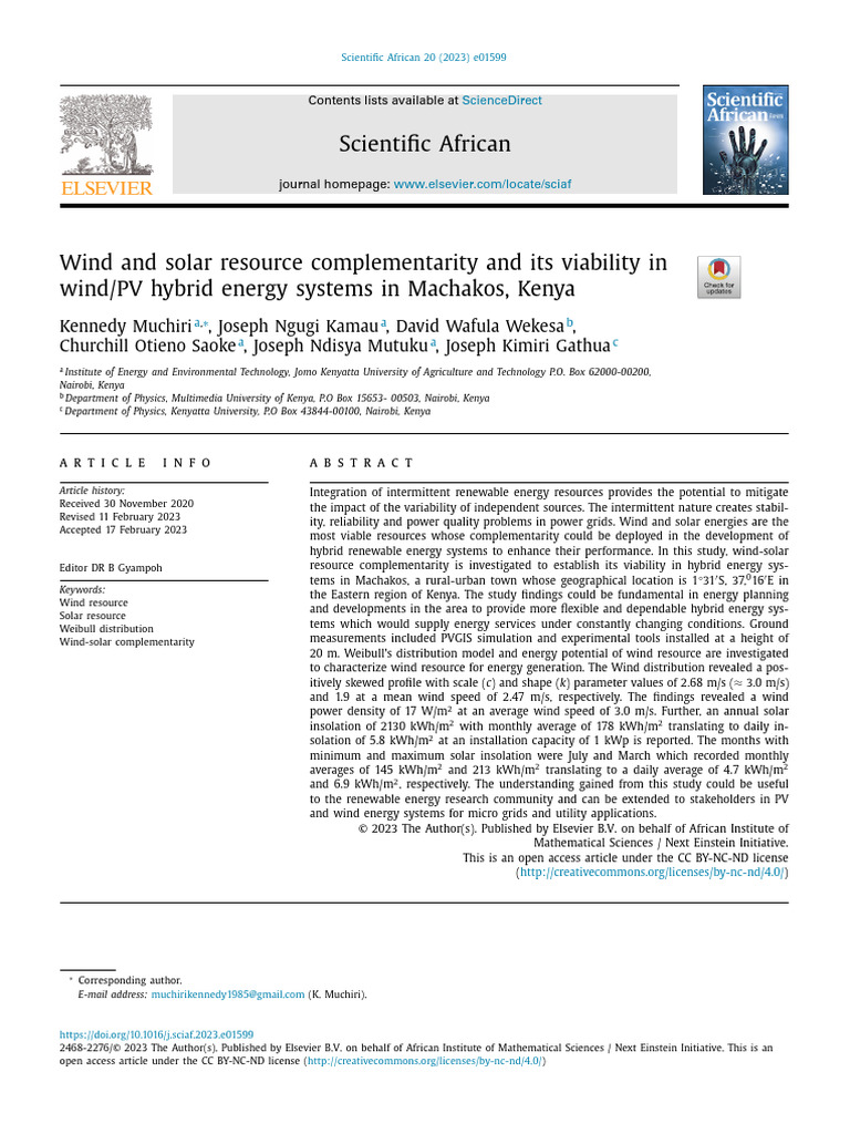 Wind-Solar Hybrid Systems in Kenya | PDF | Solar Power | Photovoltaics