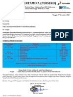 Surat Panggilan Tes Calon Karyawan (I) BUMN PT Pertamina (Persero) Jakarta