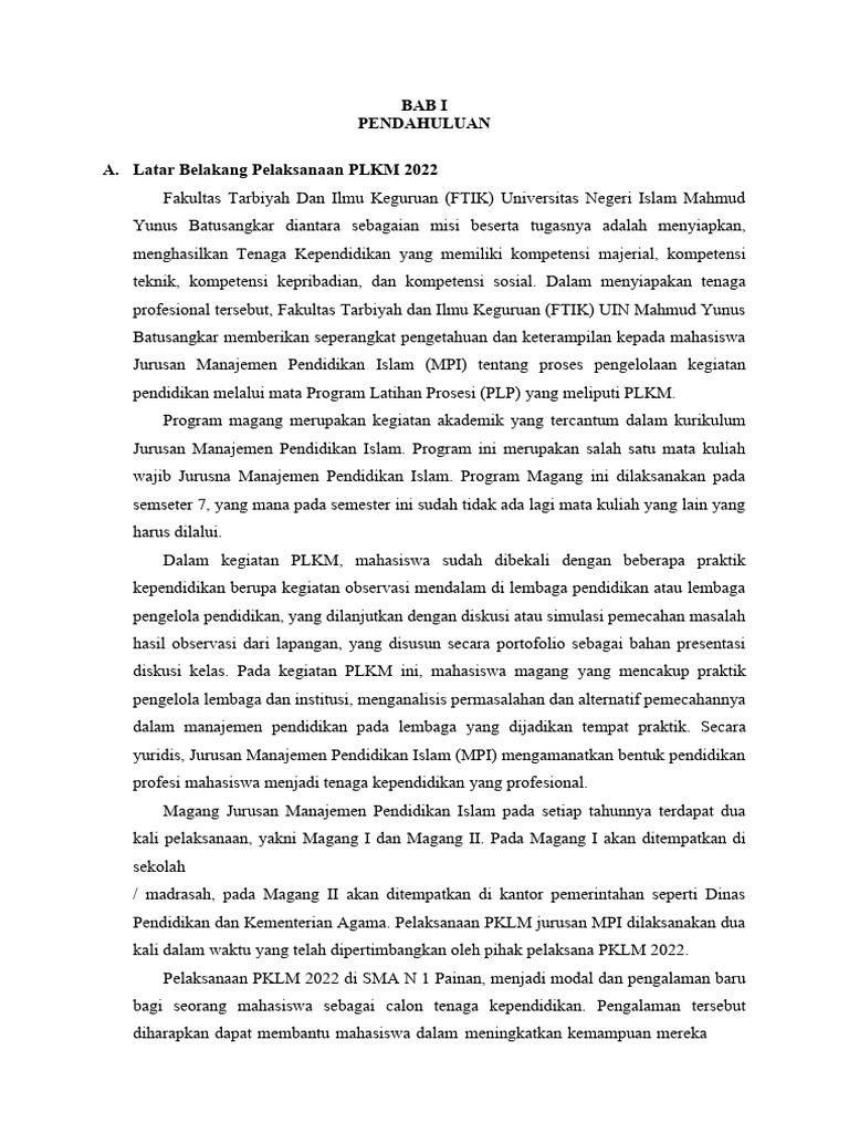 Pelaksanaan PLKM 2022 di UIN Mahmud Yunus | PDF | Karier & Perkembangan