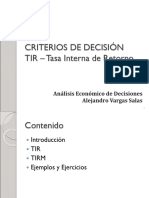 Criterios de Decisión TIR