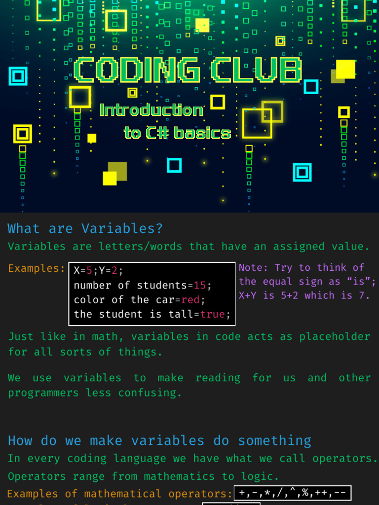 Coding Club Orientation | PDF | Boolean Data Type | Data Type