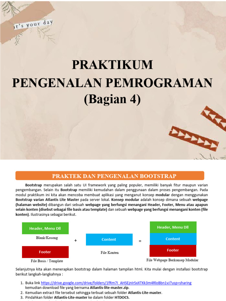Praktikum Bootstrap: Pembuatan Web Modular | PDF | Bisnis | Seni