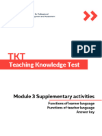 Functions of Teacher and Learner Language - Answer Key
