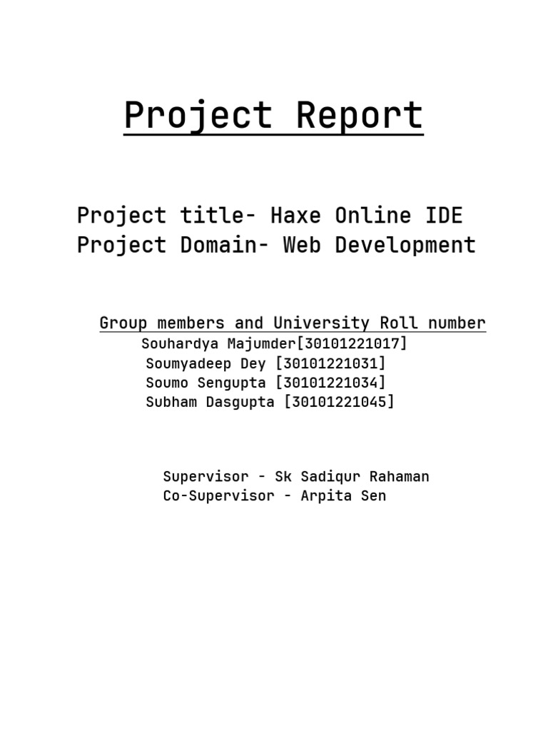 Report Project Format