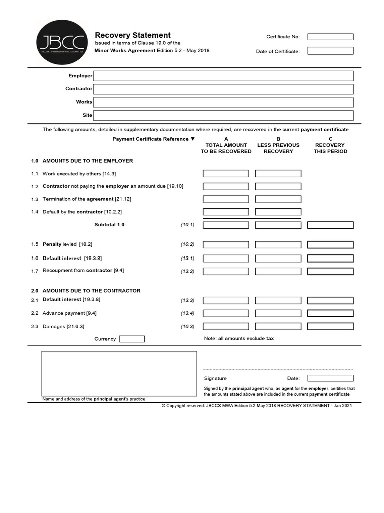 MWA Recovery Statement | PDF | Business | Government