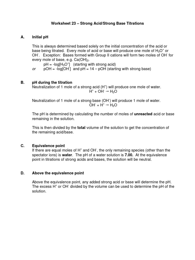 Titration_worksheet_1 PDF Acid Ph