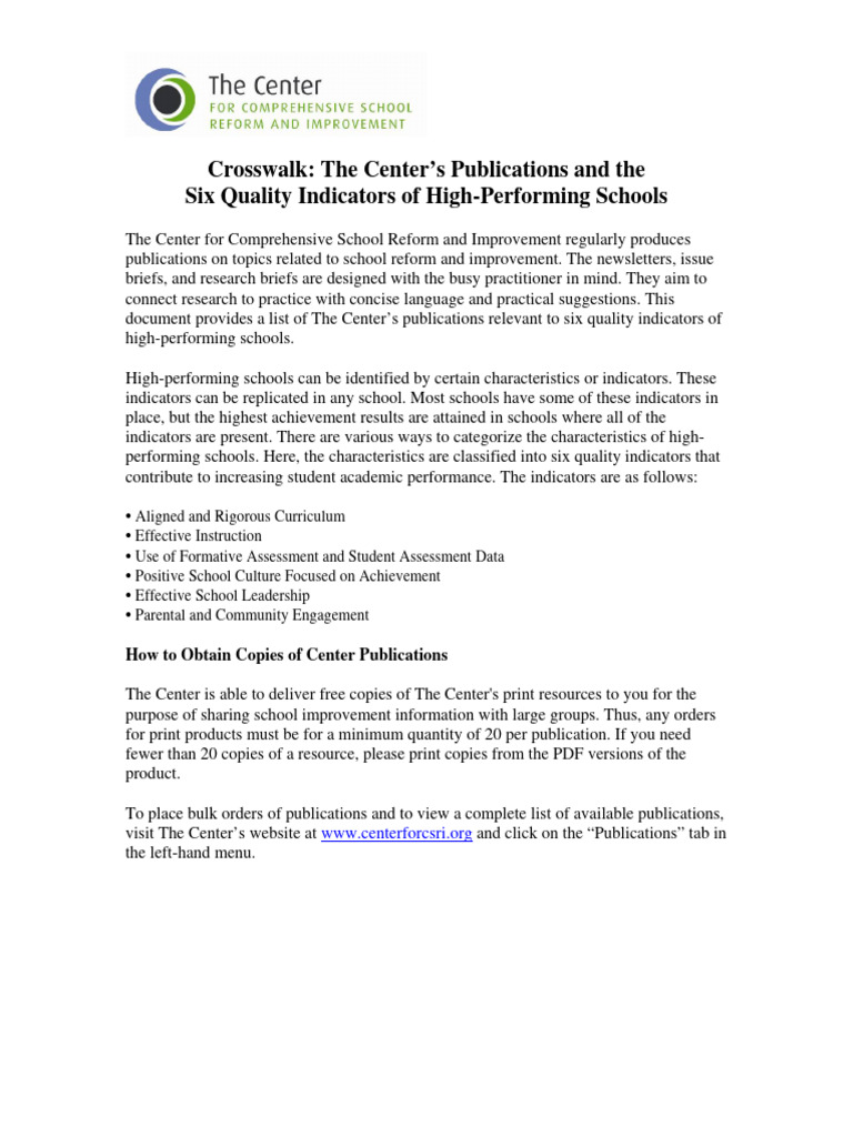 Crosswalk Center | Download Free PDF | Teachers | Educational Assessment