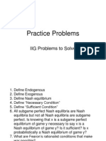 Practice Problems: IIG Problems To Solve