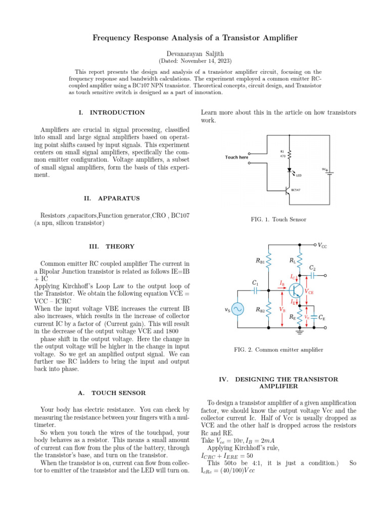 Amplifier Pdf Amplifier Transistor