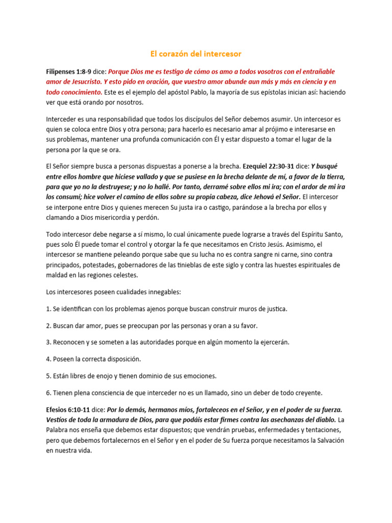 El corazón del intercesor | PDF | Intercesión | Oración