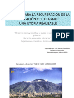 Proyecto para La Recuperaciòn de La Educaciòn y El Trabajo. Una Utopìa Realizable MCM