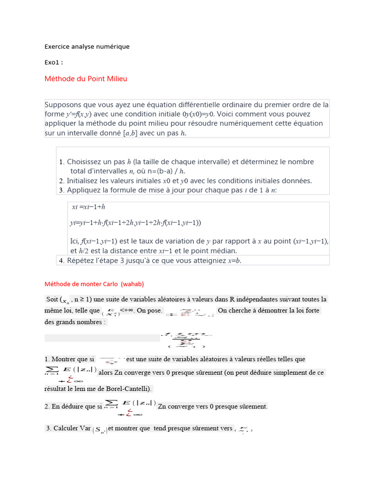 Méthodes numériques en analyse mathématique | PDF | Analyse numérique ...