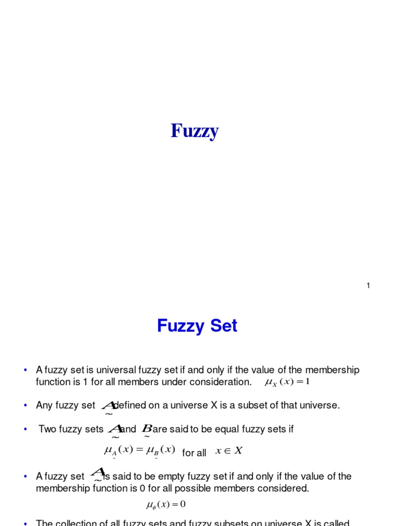 Soft Computing Lecture 3 On Fuzzy Sets Contd.. | PDF | Mathematical ...