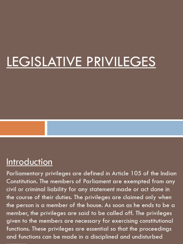 Understanding Legislative Privileges | PDF | Contempt Of Court ...