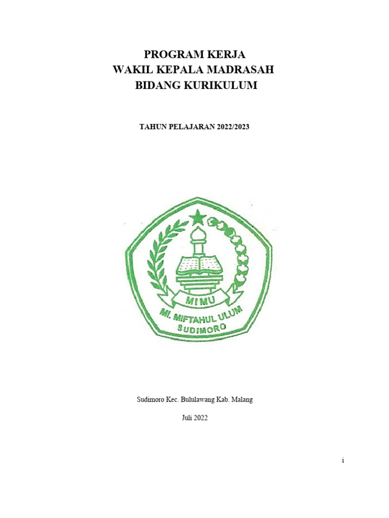 Program Kerja Waka Kurikulum | PDF | Karier & Perkembangan
