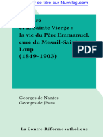 Un Curé Et La Sainte Vierge La Vie Du Père Emmanuel