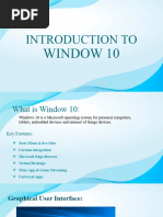 Introduction To Window 10