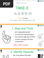 Stop Take 5: Safety Checklist Overview | PDF | Risk | Workplace