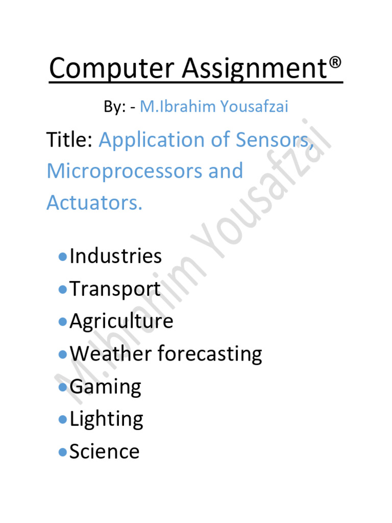 Computer Assignment | PDF | Automation | Sensor