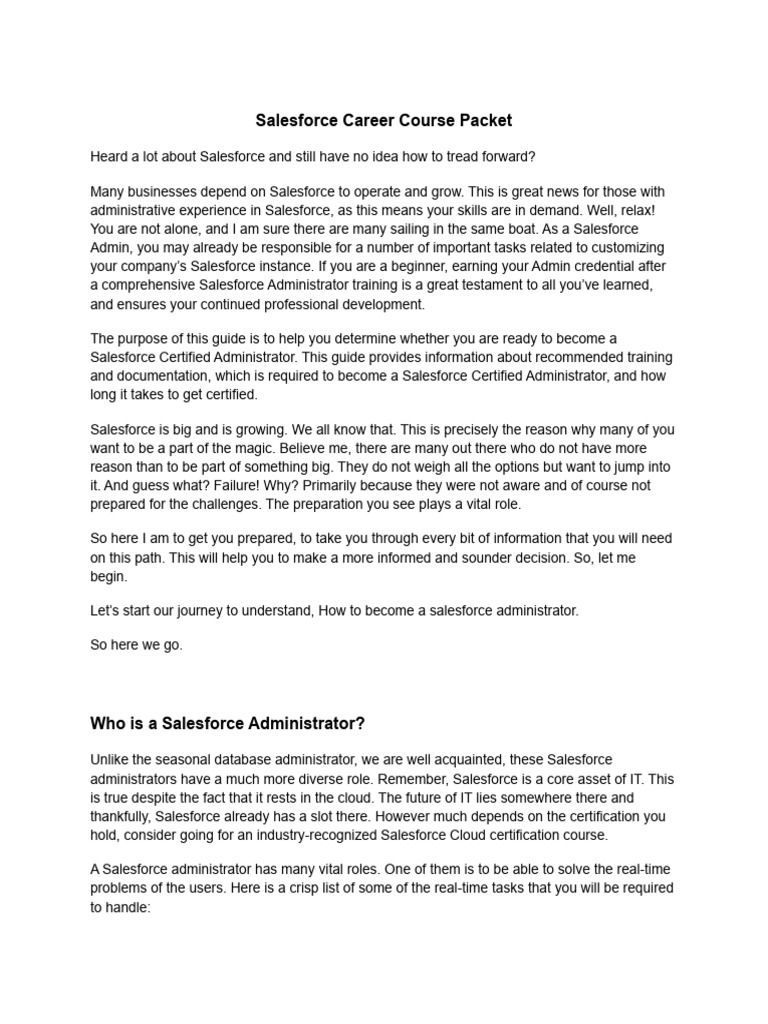 Salesforce Admin Certification Guide | PDF | Customer Relationship ...