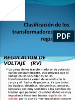 Clasificación de los transformadores por su regulación