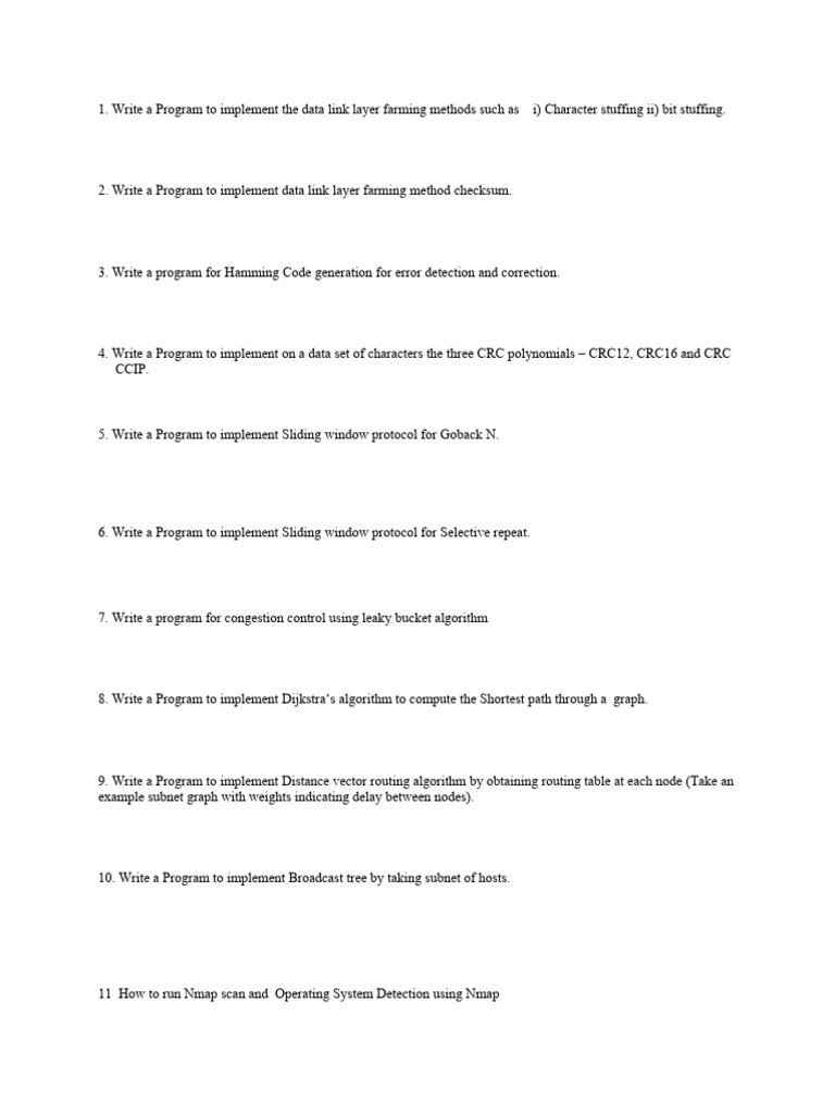 Data Link Layer Programming Methods | PDF
