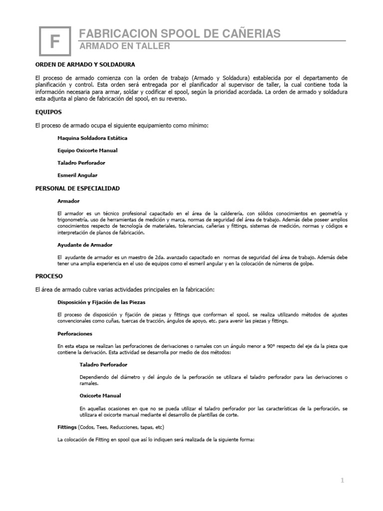 Fabricación y Armado de Spools | PDF | Soldadura | Construcción
