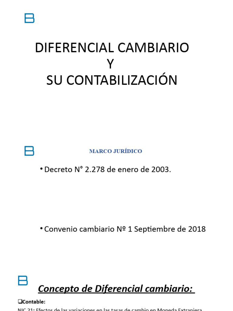 Diferencial Cambiario y su contabilizacion PDF Moneda Tipo de cambio