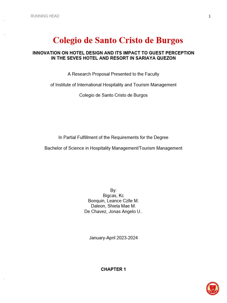 Innovation On Hotel Design and Its Impact To Guest Perception in The ...