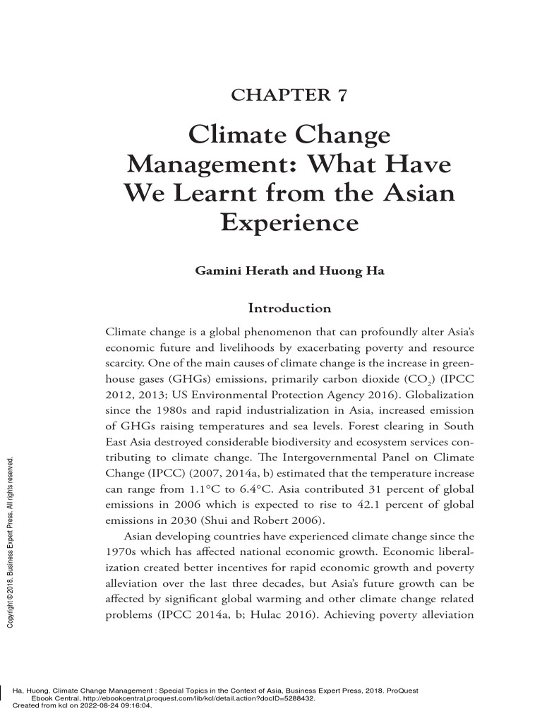 Herath (2018) - Climate Change Management in The Context of Asia | PDF ...