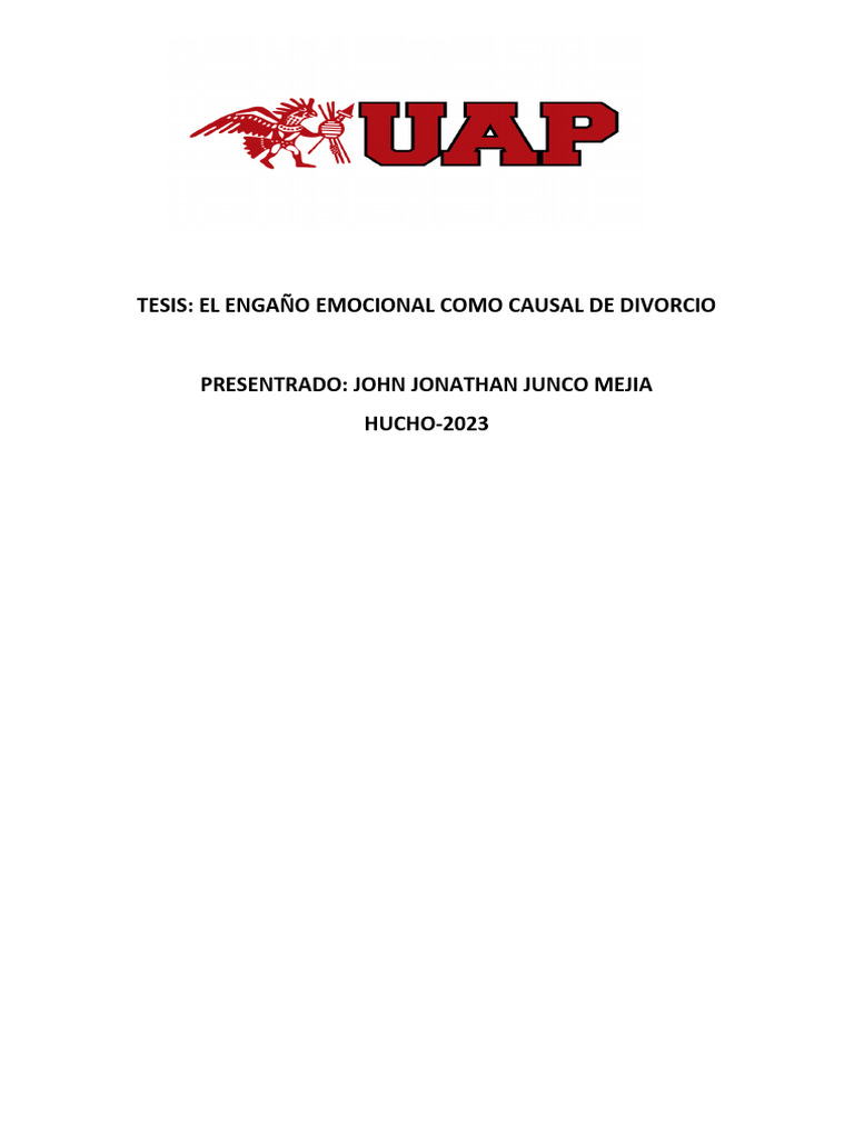 Engaño Emocional y Divorcio: Causas | PDF | Derecho | Relaciones ...