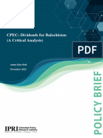 POLICY BRIEF CPEC Dividends For Balochistan A Critical Analysis