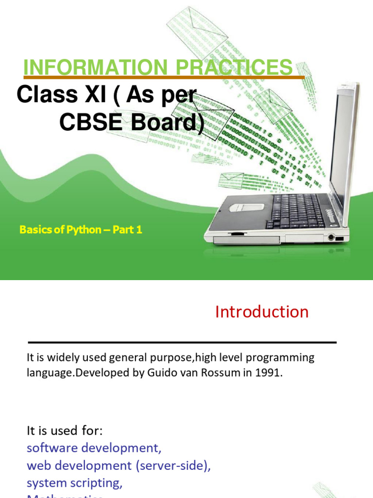 Basics Of Python Part 1 Pdf Python Programming Language Data Type