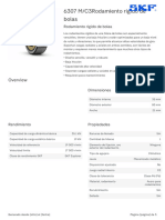 SKF 6307 M - C3Rodamiento Rígido de Bolas Specification