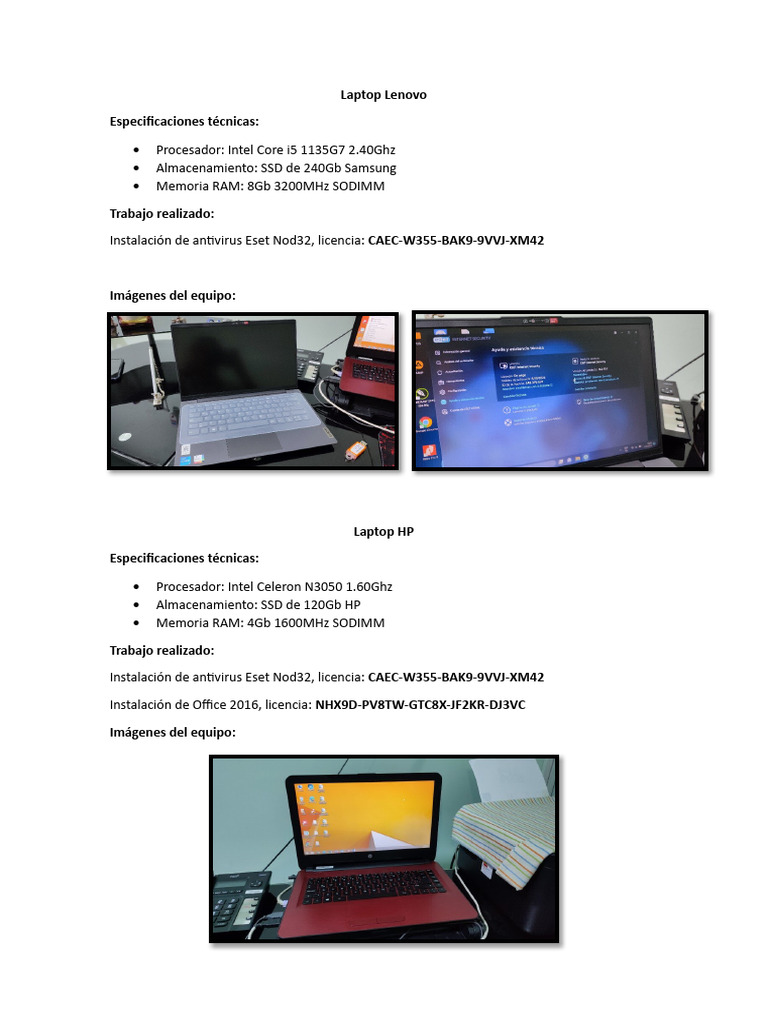 Laptop Lenovo y HP | PDF