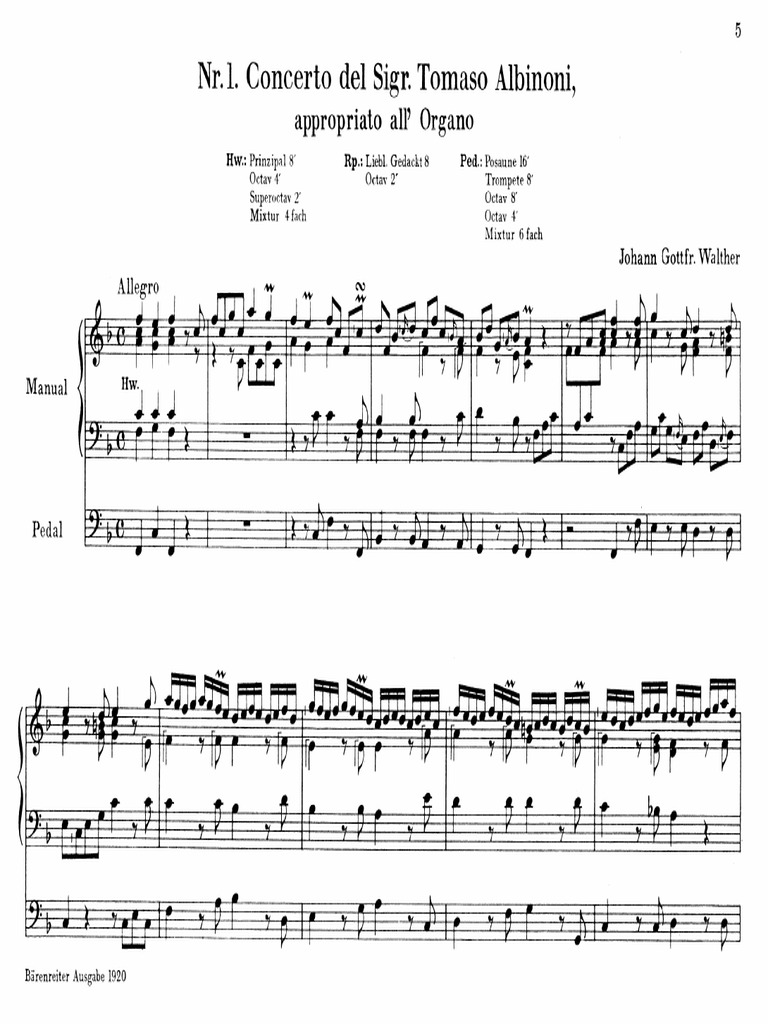 Walther_Orgelkonzerte_Score | PDF