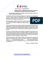 NP-563-2022 Puquio comisaría no recibe denuncia por violencia