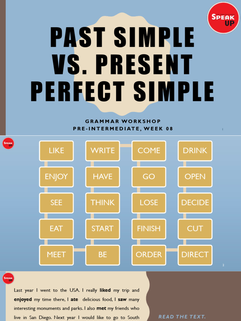 Past Simple vs Present Perfect Guide | PDF | Language Arts & Discipline