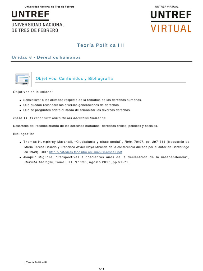 Unidad6 - Teoria Politica III Untref Virtual | PDF | Política