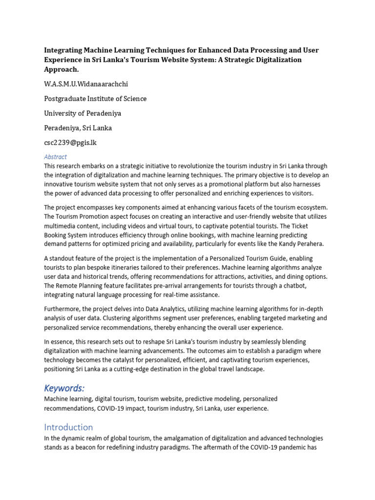 W a s m u widanaarachchi postgraduate institute of science university