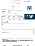 Examination Form For B.ed Annual Examination (Annual)