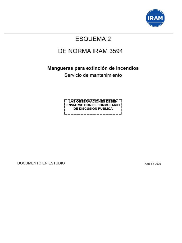 Norma IRAM 3594: Mantenimiento de Mangueras | PDF | Informática