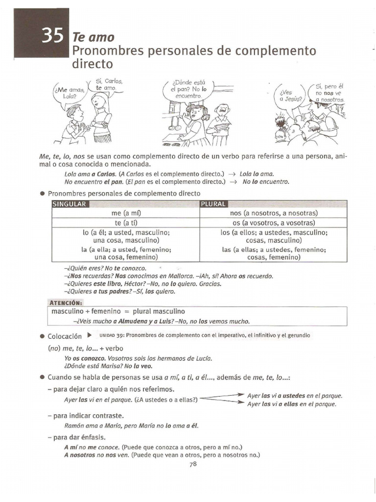 Complemento Directo e Indirecto | PDF