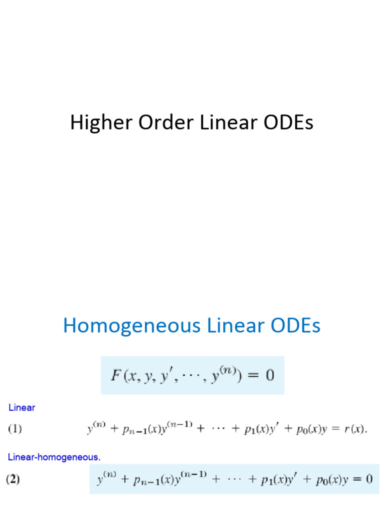 Higher Order Linear ODEs Explained | PDF