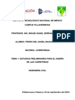 Tema 1 Estudios Preliminares para El Diseño de Las Carreteras Pedro Del Angel Magaña May
