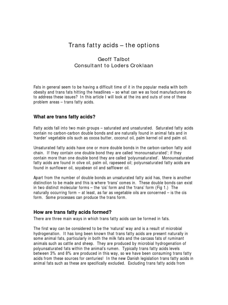 Trans Fat PDF Trans Fat Vegetable Oil