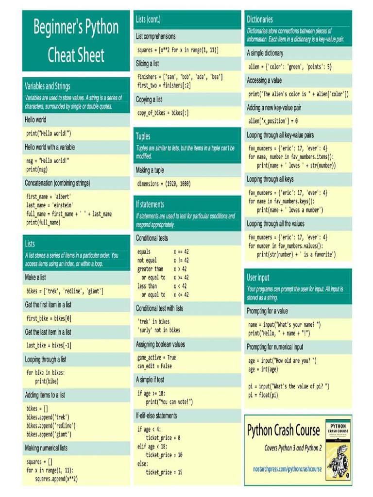 Crash Course Python | PDF